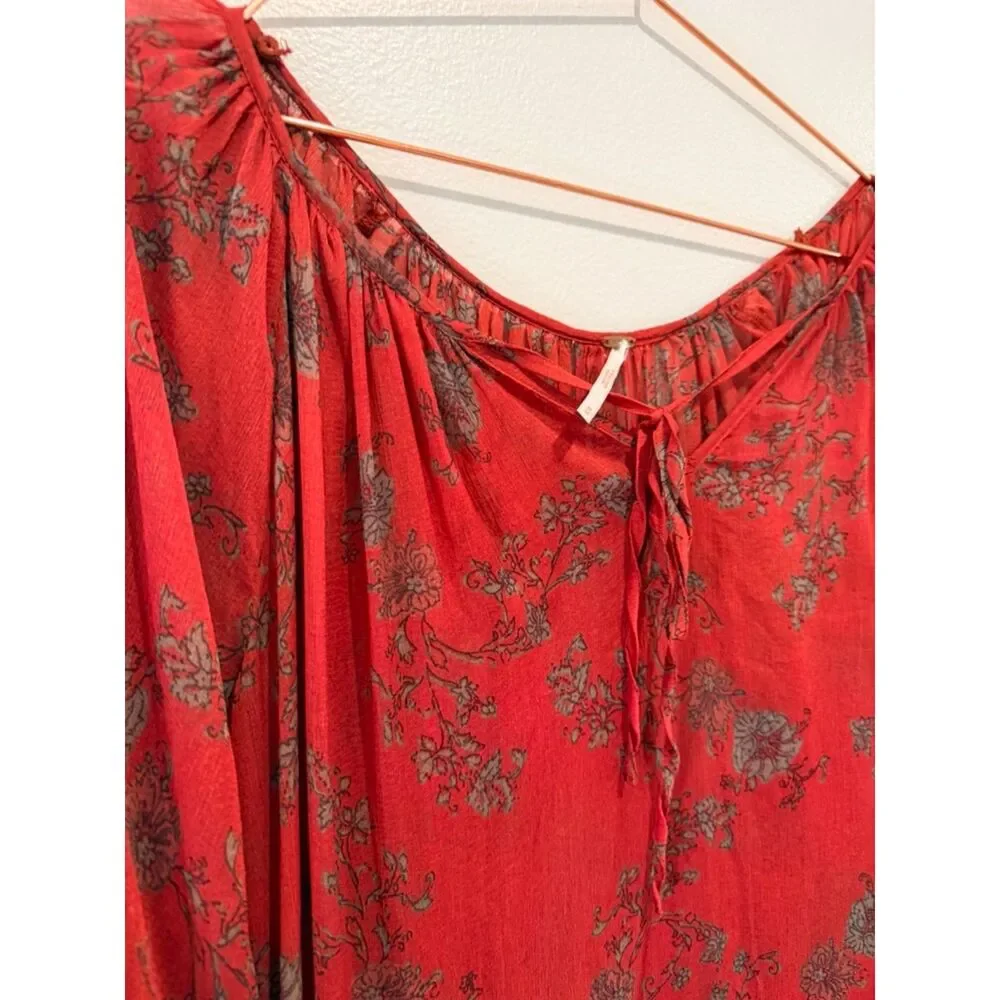 Free People Sunsetter Floral Ruffle Mini Dress